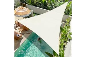 COOL AREA żagiel przeciwsłoneczny trójkątny 3x3x3m, ochrona przed promieniowaniem UV,odporny na działanie wody,na balkon,taras,do ogrodu,kolor Kremowy