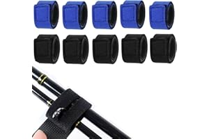 ZHJUJU Attaches De Canne à PêChe, 10 Pièce Scratch pour Canne à pêche Accessoire Velcro pour Canne à Pêche Canne À Pêche Sangles Sangles de canne à pêche extensibles pour Raquettes De Badminton Clubs De Golf