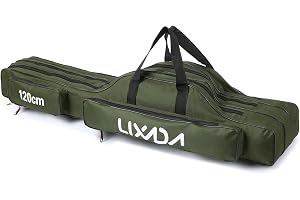 Lixada 3-lagers Bärbar hopfällbar fiskespöväska Fiskespö Verktyg Förvaringsväska Fiskeredskap Fiskeredskapsväska, spöväska, s