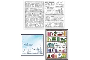 GLOBLELAND Plan de lectura de estantería de la Biblia, sellos transparentes para estantería y macetas, hojas de sellos transparentes de silicona para manualidades, álbumes de recortes y tarjetas,