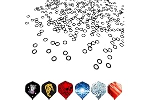 ToBeIT Lot de 200 anneaux de fléchettes en caoutchouc et 18 ailettes de fléchettes – Anneau torique pour un maintien optimal des tiges avec ailettes de fléchettes de forme standard