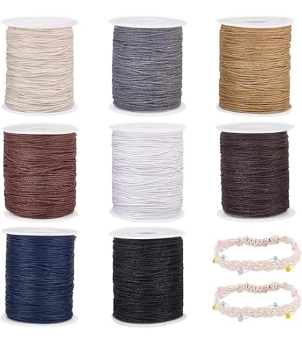 Filo Di Poliestere Cerato Nero 0.5mm - 106m Per Bracciali Macramè E Gioielli Fai Da Te - Foto 9