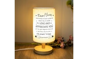 KAAYEE Mothers Day Birthday Gifts for Mum, Linen Table Lamps Mum Gifts, Gift Ideas for Mummy on Her Mothers Day Birthday Christmas Valentines from Daughter Son Presents