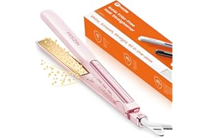 Faszin Piastra Capelli Professionale Stretta 2-in-1, Titanio Ionico, Riscaldamento 20s, Display LCD, Per Lisci, Ricci e Styling Precisi, Meglio di Piastre Larghe（Stella rosa）