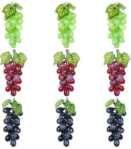 3 Uve Artificiali Decorative - Frutta Finta Realistica In Plastica, Per Casa, Feste E Fotografia - Foto 10