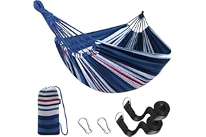 Anyoo Hamac d'extérieur de Camping, en Plein air Portable en Toile, Léger avec Sangles respectueuses des Arbres, Sac de Transport, Parfait pour Le Jardin, Balcon, Patio, la Plage, Randonnée