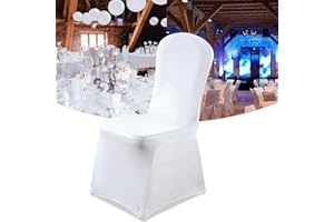 Herrselsam 40 Stück weiße Stuhlhusse, universelle Stuhlhussen, Moderne Stretch-Stuhlbezüge, abnehmbar und waschbar, pflegeleicht, langlebig, geeignet für Partys, Hochzeiten, Feiern und Bankette