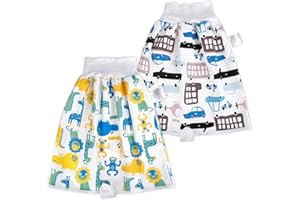 FLYISH DIRECT Baby Trainingshose High Waist Cotton Sleepy Windelhose Urinpolster Klimmzüge Lernhose Potty Underwear Windelunterwäsche 2 Stück, 1-4 Jahre, M(0-4T)