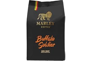 Buffalo Soldier Strong Dark Roast Organic Ground Coffee 227g - Marley Coffee - From The Marley Family - V60 Filter Cafetiere Aeropress - Strength 5