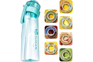 FIENZA 2023 Nuova Bottiglia di Acqua di Fragranza Frutta con Cannuccia, Borraccia Air Starter, sportiva, senza BPA 650ml, per bevande Scegli i baccelli di sapore profumati