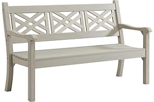 TTAMG Winawood Maison and Garden Speyside Polymer Wood Effect Zero Maintenance Recyclable and Fully Weatherproof 3 Seater Bench (156.6 x 60.4 x 93.5cm) – Stone Grey
