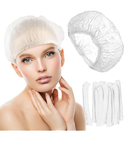 50 Stück Einweg Haarnetze Weiß - PP Vlies Hauben Mit Gummiband Für Küche & Beauty