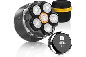 JOYKOI Head Shavers for Men, 2025 Upgraded 6D Flexible Head Shavers for Bald Men, IPX8 Waterproof, Wet/Dry Electric Shaver, Rotary Shaver with LED Display, USB-C Bald Razor with Travel Lock