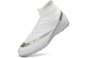 Agnueuty Chaussures de Football pour Les Grands Enfants Crampon Foot Enfant Légères Unisexe Jeunes Garçons Gils Crampon Foot Enfant