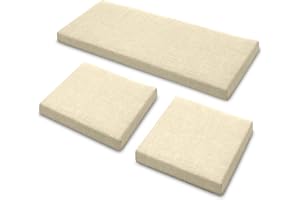 Sapphire Collection 3 Pieces Replacement Cushions Set for Rattan Chairs Sofa Patio Garden Outdoor Furniture - Water Resistant, Lightweight, and Durable - Multiple Colors Available (Cream)