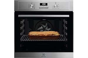 Electrolux EOH3H54X Horno Eléctrico de Convección, Multifunción, Grill Integrado, Serie 300, 7 Funciones, Cocción Multinivel, Limpieza AquaClean, 72 L de Capacidad, Inox Antihuellas, Clase A+
