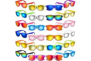 Bouiexye Neon-Sonnenbrille mit bunten Gläsern in Großpackung für Geburtstag, Strand, Pool, Party, Zubehör, 12 helle Farben
