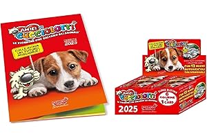 PRESTIGE & DELUXE Album figurine Amici Cucciolotti 2025 con 3 bustine + 18 bustine - 6 figurine e una card per bustina + portachiave e penna colorata