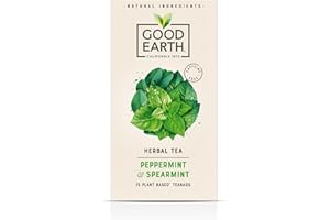 Good Earth Tea Co. Peppermint & Spearmint Tea Bags – Naturally Caffeine-Free Detox Tea with Bold Minty Flavour - 15 Biodegradable Herbal Tea Bags