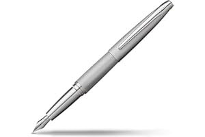 Cross ATX Titanium Grey PVD Etched Diamond Pattern w/Polished Titanium Grey PVD Appointments and Stainless Steel Fine Nib Fountain Pen