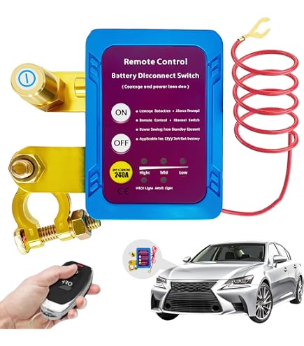 Produktbild von Towwoo Wireless Remote Control Car Isolator Switch, 12 V 24 V 240 A Battery Isolator Switch With LED Digital Voltmeter Display, Battery Monitor With Shut-Off, Kill Switch For Car, RV, ATV, Truck