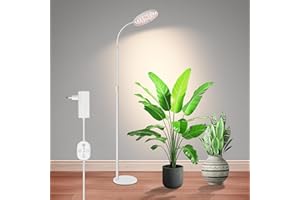 ‎SENCHIKER 24V Lampa Roślinna do Roślin Wewnętrznych, LM281B+660nm Lampy Roślinne, LED Lampa Wzrostu do Rozsady, Regulacja Wysokości 50-136 cm dla Średnich Roślin, 20W, 350μmol/s/m²@Dystans:15cm