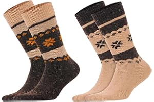 MEBY 2 pary skarpet z alpaki. Ciepłe skarpety termiczne. Grube, puszyste skarpety zimowe. Wstępnie wyprane skarpety turystyczne z wełny alpaki