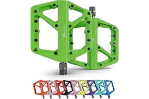 IMPALAPRO - Pedali MTB Flat In Nylon Asse 9/16" Universali Sealed Cuscinetto - Pedali Bici Antiscivolo - Pedali Bici Corsa - Pedali BMX - Pedali Bicicletta - Pedali Flat Mtb