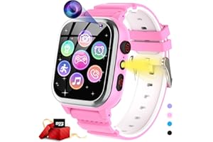 JUBUNRER Smart Watch for Kids Smart Watch 26 Games Kids Phone Pedometer Calories SOS Alarm Clock Kids Watch Boys Watch Girls Gifts HD Camera Music Video Stopwatch Toys Christmas Birthday Gift