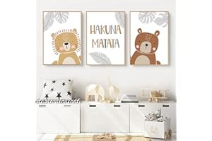 CULASIGN Set of 3 Posters for Children's Room, Forest Animals Pictures, Baby Room Decoration, Boy Girl, Animals Children's Poster Set, Wall Pictures, DIN A4, Children's Pictures without Picture Frame