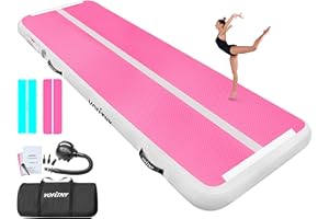 VOFITNY All Purpose Gymnastics Mat 6.6/10/13/16/20 ft Sturdy Inflatable Tumble Track for Home/Gym