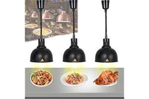 ‎VFDZ Wärmelampe Küche, Hängende Speisenwärmer Lampe Einziehbares, Wärmelampe Buffet 250W, Lebensmittel Wärmelampe für Küche und Buffets Esszimmer(25CM, 3 Stück)
