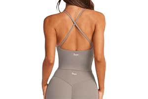 Danysu Sculpt Workout Tank Tops Women Longline Sports Bras Workout Tops for Women Light Support Strappy Padded Yoga Top