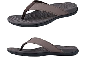 Everhealth Męskie ortopedyczne japonki, wsparcie łuku, wygodne klapki na zapalenie powięzi podeszwy, ból pięty, antypoślizgowe, wspierające spacery po plaży