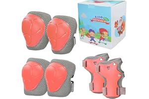 LANOVAGEAR Protecciones Set para Niños 2-8 Años Ajustables Rodilleras, Coderas y Muñequeras para Bicicletas, Patinetas, Scooters, Patinaje, Escalada en Roca