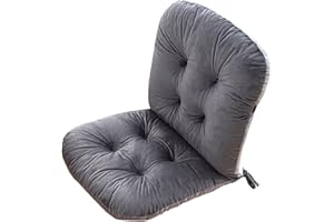 Yahbrra Coussins de Chaise avec Dossier, Coussin de Dossier avec Sangles, Coussin pour Dossier Bas, Coussin de Chaise de Jardin, Coussin pour Chaises, Bancs de Maison et Jardin(Grey,1 Pack)
