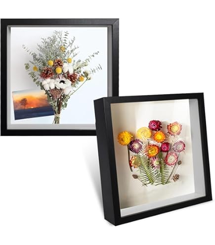 WISYOK 3D-fotolijst om te vullen, 22 x 22 cm, 3D-objectlijst diep 3 cm, diepe lijst voor muur en bureau, schaduwbox voor foto's, objecten, bruiloftsboeket, doe-het-zelf kunstwerken (wit