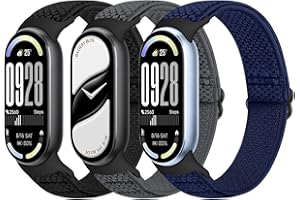 Bcuckood Elastisches Armband Kompatibel mit Xiaomi Smart Band 10/9/8 Damen Herren, dehnbares Uhrenarmband weiches elastisches Nylon Ersatzarmband für Xiaomi Mi Band 10/9/8, 3 Stück