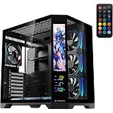 Rampage NOVA V2 Mid-Tower Gaming Kasa, 9,16 in&ccedil; LCD Ekran, ARGB | 7 Adet 120mm Fan Dahil, 360mm Sıvı Soğutma Desteği, ATX/mAT