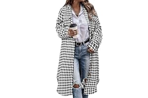 KISSMODA Womens Plaid Shacket Jacket Long Corduroy Shirts Casual Lapel Button Down Flannel Trench Coats with Side Pockets