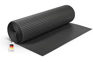 blizz-z Noppenbahn HDPE schwarz 400 g/m² | 0,25 m x 20 m Rolle | Noppenhöhe 3-8 mm | Drainagebahn, Grundmauerschutz, Hochbeetfolie | Made in Italy