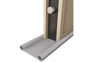 FAM FUN Wörthit – Burlete bajo Puerta para Puertas blindadas y Normales Interiores y Exteriores – Se Ajusta a Medida – Protege del frío, la Humedad, el Agua y los Insectos (Gris, 1 Metro)