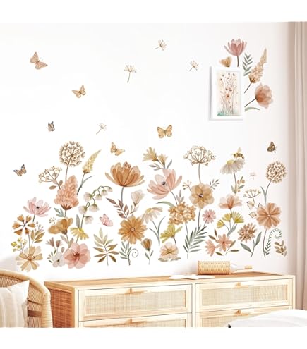 Kit Stickers Autocollants Fleurs Hippies Déco