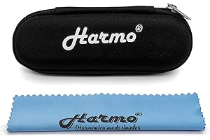 Harmo Zip Pouch for Harmonica, 10 Hole Diatonic Harmonica Case with Wiping Cloth, Protective Carrying Case, Fits All Brands & Models - Hohner, Suzuki, Lee Oskar, Seydel - Designed in The USA