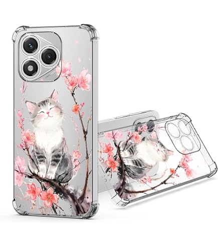 ChoosEU Handyhülle Für Honor 400 Lite 5G – Transparent, Mit Blumenmuster, Stoßsicher, TPU Silikon