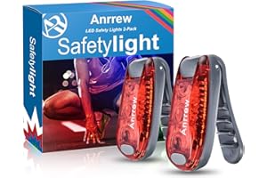 Anrrew Blinklicht Schulranzen Licht LED Sicherheitslicht 2er Set,Clip Reflektor Rucksack licht Lauflicht Kinderwagen Licht.Ideal für Jogger,Schultasche für Kinder, Kinderwagen、leuchtanhänger Hund