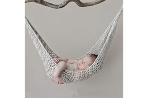 ‎HAOKAINI Neugeborene Tuck Net Hängematte Baby Fotografie Requisiten Weiches Wollgarn Gestrickte Hängematte Bett für 0-3 Monate Babys Fotohintergründe Fotoshooting