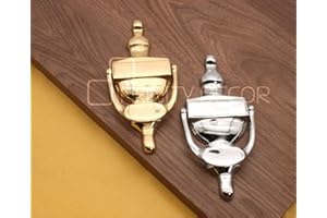 INFINITY DECOR Heurtoir de porte en laiton et chrome de style urne victorien pour portes en bois UPVC (laiton poli) 15,2 cm