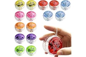 KQWVZ LED Light YoYo, Pack of 15 Responsive Yoyo for Children, Plastic Responsive Yoyos, Lights Yoyos for Children, for Beginners and Children, for Birthday Party Favours, Prices, Random Colours