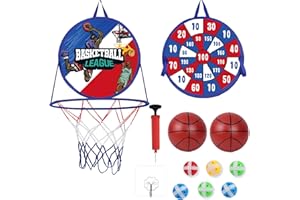 VOBOR Kids Darts Board Set-14 inchs,toddler basketball hoop indoor,Summer Indoor Outdoor Party Yard Toys Games,Birthday Gift for 3 4 5 6 7 8 9 10 11 12 Year Old Boys Girls,velcro Dart Board for kids 8-12